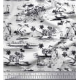 thumbnail image 1 of Soimoi Japan Crepe Satin Fabric Chair,Palm Tree & Yacht Beach Print Fabric by The Yard 42 Inch Wide, 1 of 1
