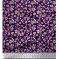 thumbnail image 1 of Soimoi Japan Crepe Satin Fabric Leaves & Floral Artistic Printed Craft Fabric by The Yard 42 Inch Wide, 1 of 3