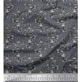 thumbnail image 1 of Soimoi Japan Crepe Satin Fabric Leaves & Floral Block Printed Craft Fabric by The Yard 42 Inch Wide, 1 of 3
