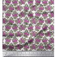 thumbnail image 1 of Soimoi Japan Crepe Satin Fabric Leaves & Floral Block Printed Fabric 1 Yard 42 Inch Wide, 1 of 3