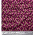 thumbnail image 1 of Soimoi Japan Crepe Satin Fabric Leaves & Floral Clip Art Decor Fabric Printed Yard 42 Inch Wide, 1 of 1