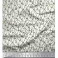 thumbnail image 1 of Soimoi Japan Crepe Satin Fabric Leaves & Magnolia Night Wear Print Fabric by The Yard 42 Inch Wide, 1 of 1