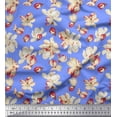 thumbnail image 1 of Soimoi Japan Crepe Satin Fabric Magnolia Floral Print Fabric by Yard 42 Inch Wide, 1 of 1