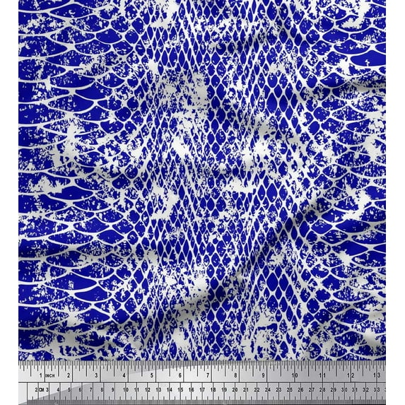 Soimoi Japan Crepe Satin Fabric Snake Animal Skin Print Fabric by The Yard 42 Inch Wide