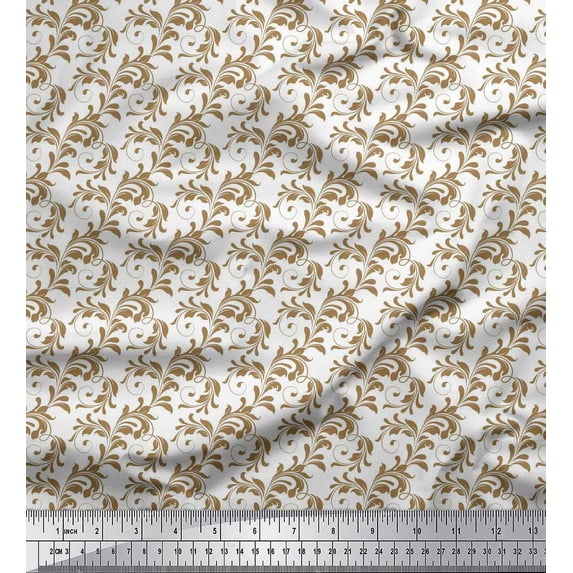 Soimoi Japan Crepe Satin Fabric Swirl Abstract Print Fabric by the Yard 42 Inch Wide