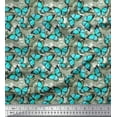 thumbnail image 1 of Soimoi Japan Crepe Satin Fabric Texture & Butterfly Printed Craft Fabric by The Yard 42 Inch Wide, 1 of 1