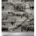thumbnail image 1 of Soimoi Japan Crepe Satin Fabric tree & elephant Animal Print Fabric by the Yard 42 Inch Wide, 1 of 1