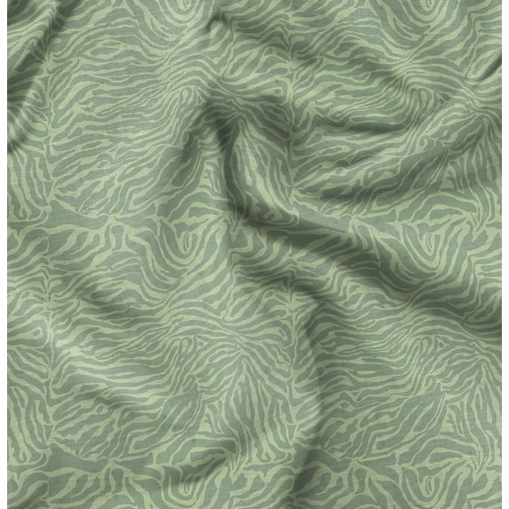 Soimoi Japan Crepe Satin Green Fabric - By the Yard - 54 Inch Wide - Abstracts Art Fabric - Contemporary and Unique Patterns for Creative Projects Printed Fabric