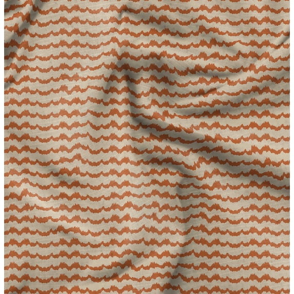 Soimoi Japan Crepe Satin Orange Fabric By the Yard - 54 Inch Wide - Abstracts Art Fabric - Contemporary and Unique Patterns for Creative Projects Printed Fabric