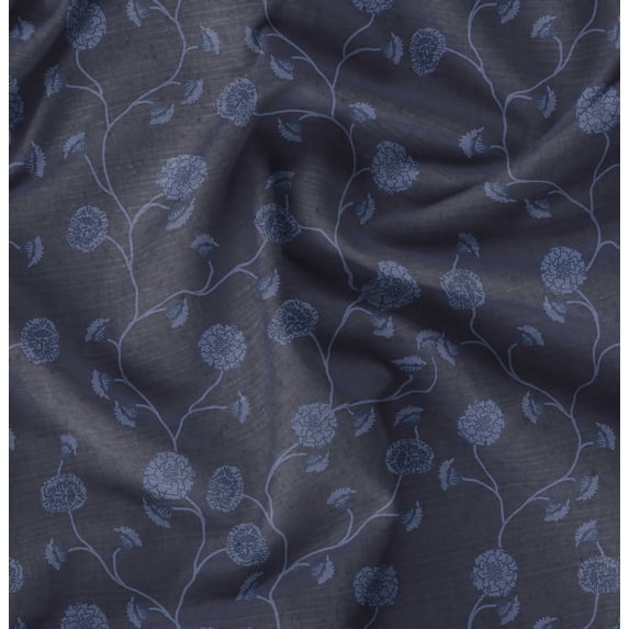 Soimoi Japan Crepe Satin Purple Fabric By the Yard - 54 Inch Wide - Florals, Leaves Print Fabric - Elegant & Beautiful Patterns for Fashion and Home Decor Printed Fabric