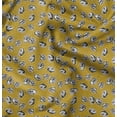 thumbnail image 1 of Soimoi Japan Crepe Satin Yellow Fabric By the Yard - 54 Inch Wide - Leaves Print Fabric - Nature - Inspired Elegance for Apparel and Decor Printed Fabric, 1 of 6