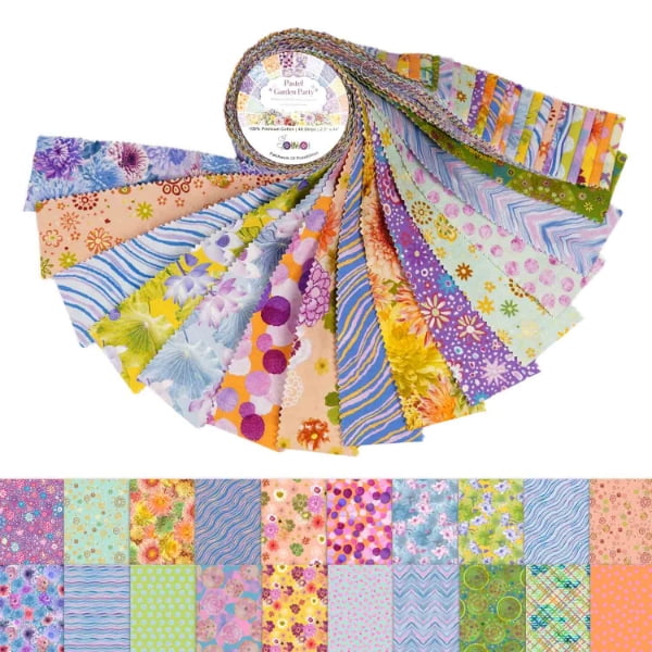 Soimoi Jelly Roll Fabric Strips for Quilting, Precut Fabric for DIY, 40 Strip Assorted Bundle, Jelly Roll For Scrapbooking, Perfect Quilting Fabric for Sewing, Craft, Home Decor