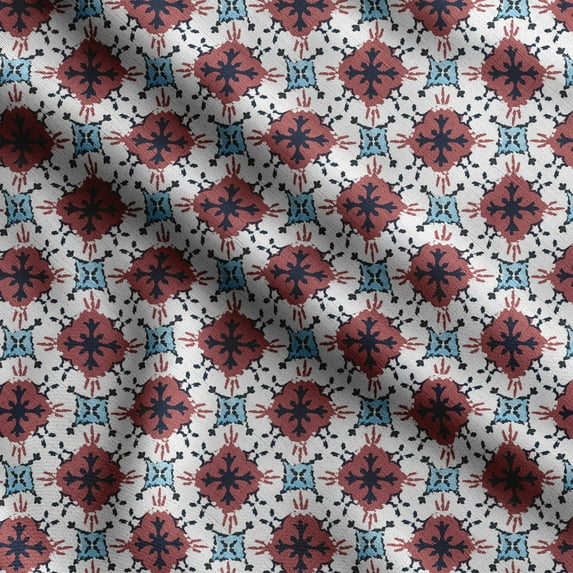 Soimoi Kaleidoscope Print,Cotton Poplin, Sewing Fabric Sold by The Yard 42 Inch Wide,Sewing Craft Quilting/Quilt Making Fabric,White
