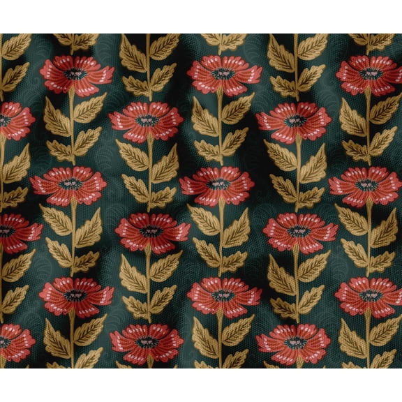 Soimoi Leaves Pattern Decorative Fabric by The Yard - 56" W x 36" L - Water-Resistant Material for Cushions, Covers, and DIY Upholstery - Green