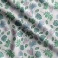 thumbnail image 1 of Soimoi Leaves Printed, Japan Crepe SatinFabric, by The Yard 54 Inch Wide, Decorative Sewing Fabric for Dresses Kimonos Gowns, Blue & Green, 1 of 5