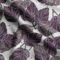 thumbnail image 1 of Soimoi Leaves Printed, Japan Crepe SatinFabric, by The Yard 54 Inch Wide, Decorative Sewing Fabric for Dresses Kimonos Gowns, Purple & White, 1 of 5