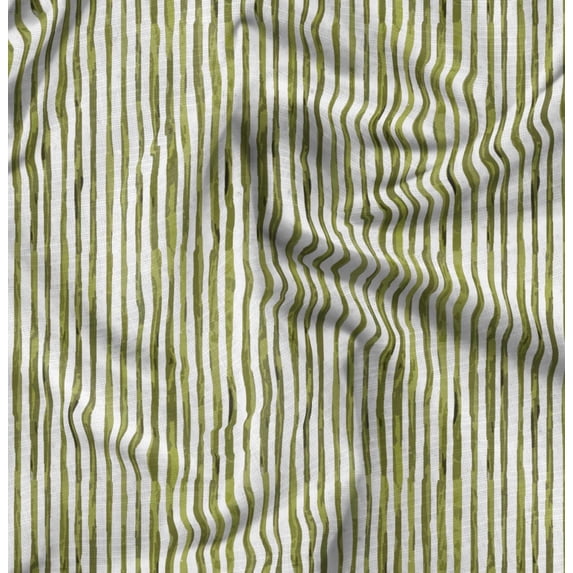 Soimoi Line Print,Cotton Poplin, Sewing Fabric Sold by The Yard 42 Inch Wide,Sewing Craft Quilting/Quilt Making Fabric, Light Green