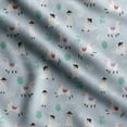 thumbnail image 1 of Soimoi Llama Alpaca Printed, Japan Crepe SatinFabric, by The Yard 54 Inch Wide, Decorative Sewing Fabric for Dresses Kimonos Gowns, Dusty Blue, 1 of 5