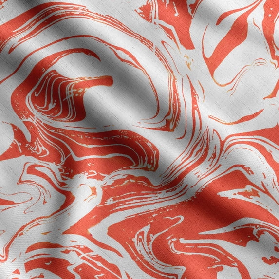 Soimoi Marble Print, Velvet Fabric, Decor Sewing Fabric by The Yard 54 Inch Wide,Decorative Fabric for Upholstery and Home Accents, Red