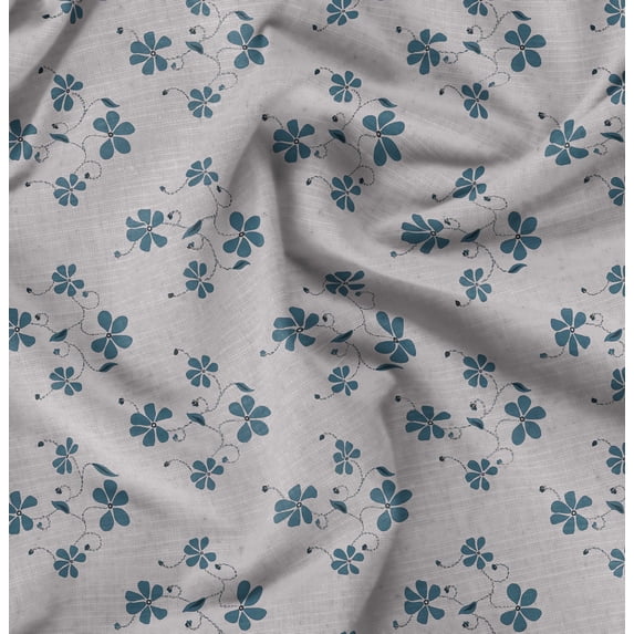 Soimoi Minky Blue Fabric By the Yard - 56 Inch Wide - Florals Print Fabric - Elegant and Timeless Patterns for Fashion and Home Decor Printed Fabric