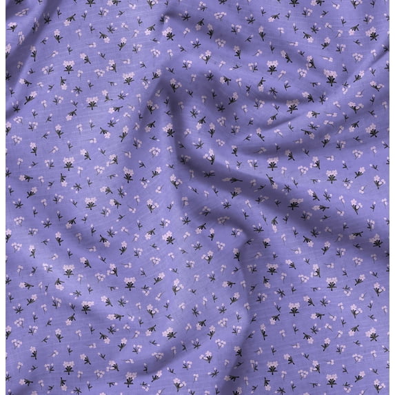 Soimoi Minky Purple Fabric By the Yard - 56 Inch Wide - Florals, Leaves Print Fabric - Elegant & Beautiful Patterns for Fashion and Home Decor Printed Fabric