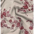 thumbnail image 1 of Soimoi Minky Red Fabric By the Yard - 56 Inch Wide -Floral & Leaf Floral Pattern Fabric - Botanical and Elegant Designs for Various Uses Printed Fabric, 1 of 6