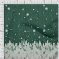thumbnail image 1 of Soimoi Modal Satin Fabric Cedar Tree & Snowflake Panel Print Fabric by The Yard 42 Inch Wide, 1 of 3