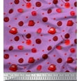 thumbnail image 1 of Soimoi Modal Satin Fabric Raspberry,Strawberry & Cherry Fruits Printed Fabric 1 Yard 42 Inch Wide, 1 of 3
