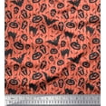 thumbnail image 1 of Soimoi Modal Satin Fabric Stripe,Bat & Skull Halloween Print Fabric by The Yard 42 Inch Wide, 1 of 1