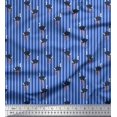 thumbnail image 1 of Soimoi Modal Satin Fabric Stripe & Ostrich Bird Printed Fabric 1 Yard 42 Inch Wide, 1 of 1