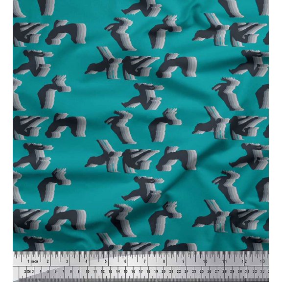Soimoi Moss Georgette Fabric Athletic Men & Women Sports Printed Craft Fabric by The Yard 42 Inch Wide