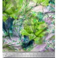 thumbnail image 1 of Soimoi Moss Georgette Fabric Berries & Lily Flower Print Sewing Fabric Yard 42 Inch Wide, 1 of 1