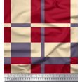 thumbnail image 1 of Soimoi Moss Georgette Fabric Check Color Block Fabric Prints by Yard 42 Inch Wide, 1 of 1