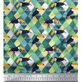 thumbnail image 1 of Soimoi Moss Georgette Fabric Check & Toucan Bird Printed Craft Fabric by The Yard 42 Inch Wide, 1 of 1