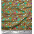 thumbnail image 1 of Soimoi Moss Georgette Fabric Coral,Whale & Starfish Ocean Printed Craft Fabric by The Yard 42 Inch Wide, 1 of 1