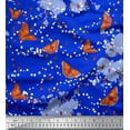 thumbnail image 1 of Soimoi Moss Georgette Fabric Dot,Floral & Butterfly Print Fabric by the Yard 42 Inch Wide, 1 of 1