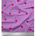 thumbnail image 1 of Soimoi Moss Georgette Fabric Dot,Heart & Bird Clip Art Print Fabric by Yard 42 Inch Wide, 1 of 1