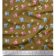 thumbnail image 1 of Soimoi Moss Georgette Fabric Leaves,Floral & Parrot Kids Printed Fabric 1 Yard 42 Inch Wide, 1 of 1