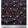thumbnail image 1 of Soimoi Moss Georgette Fabric Moon & Galaxy Print Fabric by Yard 42 Inch Wide, 1 of 3