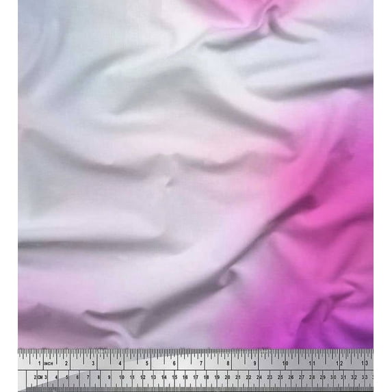 Soimoi Moss Georgette Fabric Ombre Tie-Dye Print Fabric by The Yard 42 Inch Wide