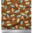 thumbnail image 1 of Soimoi Moss Georgette Fabric Text & Peanut Butter Food Print Fabric by Yard 42 Inch Wide, 1 of 3