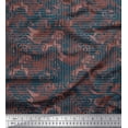 thumbnail image 1 of Soimoi Moss Georgette Fabric Texture & Greek Key Geometric Print Fabric by The Yard 42 Inch Wide, 1 of 1