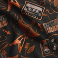 thumbnail image 1 of Soimoi Musical Instruments Print, Poly Taffeta Fabric, Decor Sewing Fabric by The Yard 56 Inch Wide, Decorative Fabric for Outdoor Upholstery, Umbrellas and Home Accents, Orange & Black, 1 of 5