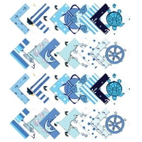 Soimoi Nautical Print Precut 5-inch Cotton Fabric Quilting Squares Charm Pack DIY Patchwork Sewing Craft- Blue