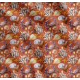 thumbnail image 1 of Soimoi Orange Cotton Cambric Fabric Crab,Shell & Coral Ocean Print Fabric by Yard 56 Inch Wide, 1 of 7