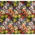 thumbnail image 1 of Soimoi Orange Cotton Cambric Fabric Leaves, & Lily Floral Print Sewing Fabric Yard 42 Inch Wide, 1 of 7