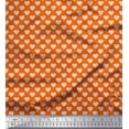 thumbnail image 1 of Soimoi Orange Cotton Cambric Fabric Pink Heart Print Fabric by the Yard 56 Inch Wide, 1 of 3