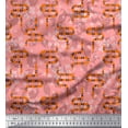 thumbnail image 1 of Soimoi Orange Cotton Duck Fabric Leaves,White Floral & Snake Reptile Print Sewing Fabric BTY 56 Inch Wide, 1 of 1