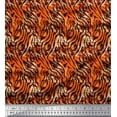 thumbnail image 1 of Soimoi Orange Cotton Duck Fabric Leopard & Tiger Animal Skin Print Fabric by Yard 44 Inch Wide, 1 of 3