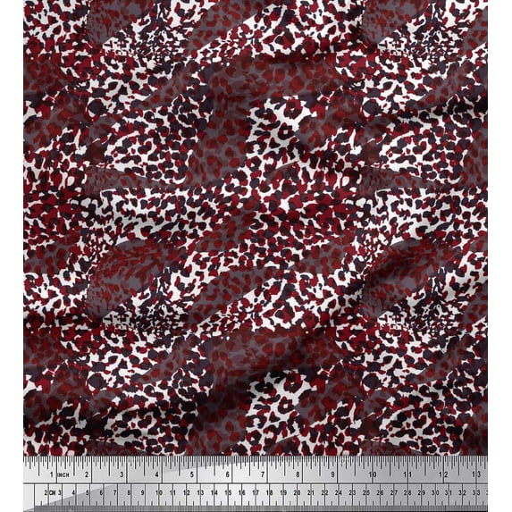 Soimoi Orange Cotton Jersey Fabric Leopard Animal Skin Print Sewing Fabric Yard 58 Inch Wide